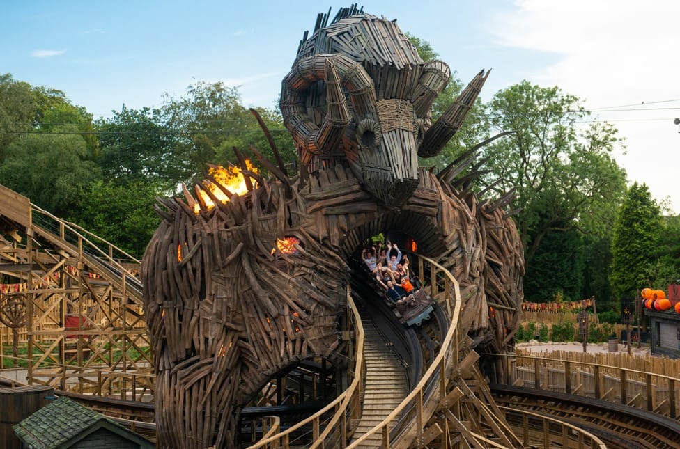 The Wickerman wooden roller coaster at Alton Towers