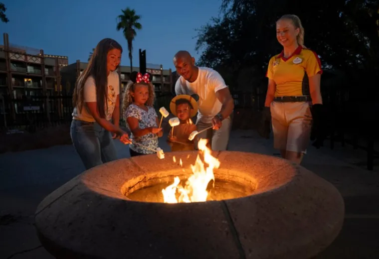 Smores over the fire pit at Animal Kingdom Lodger