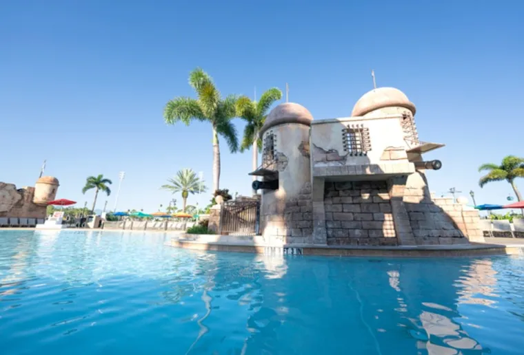 The Spanish fort at The Caribbean Beach Resort's Fuentes del Morro pool