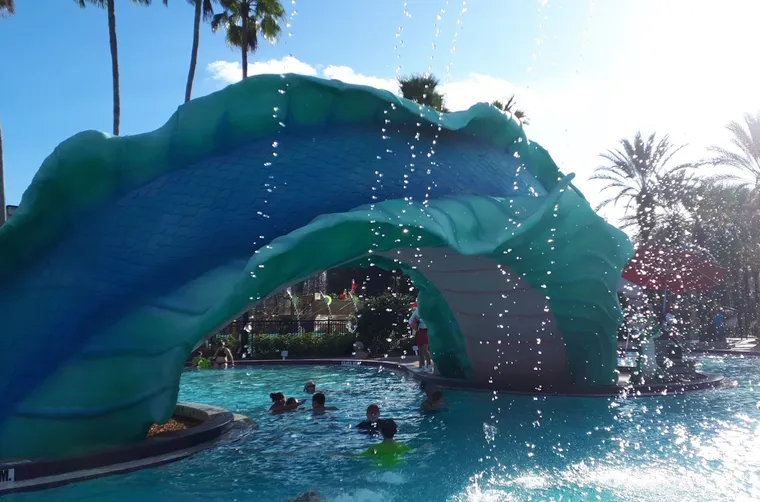 A view of Port Orleans French Quarter resort's Doubloon Lagoon pool