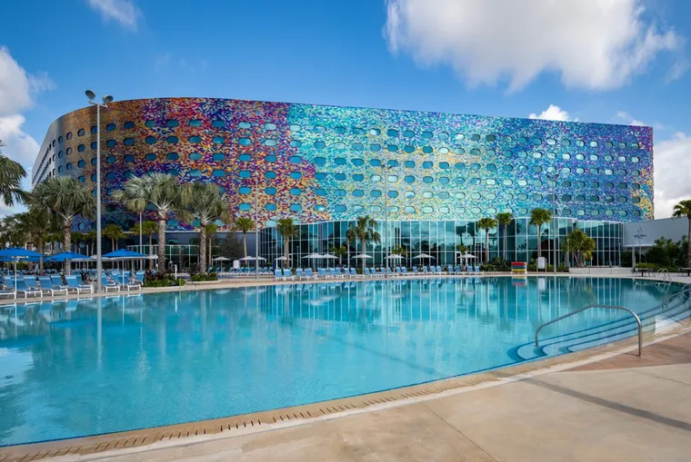 The brand new Stella Nova hotel, viewed from poolside