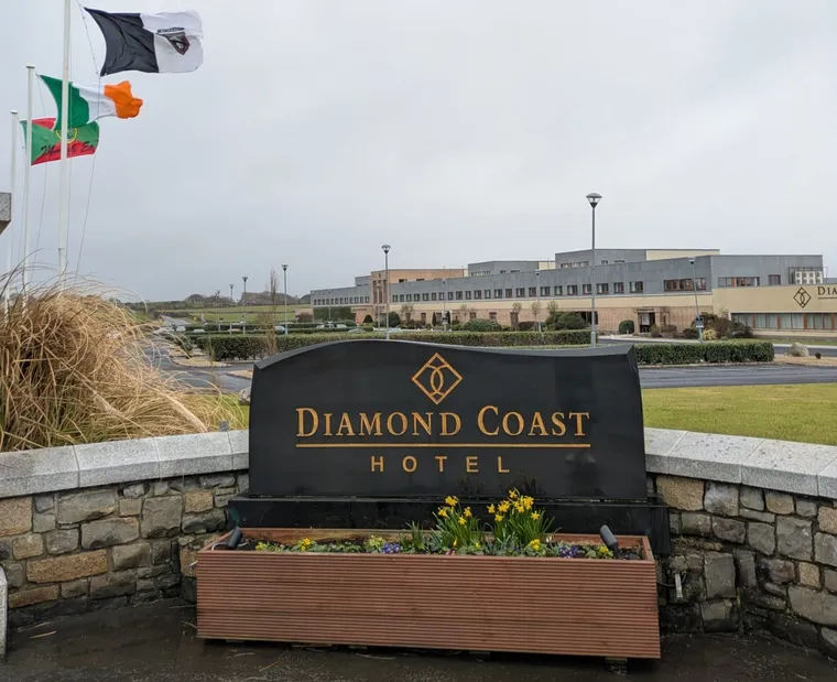 Overlooking the entrance of Diamond Coast Hotel, Enniscrone, in Sligo