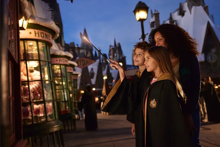 Fun with the new generation wands at Universal Orlando's Wizarding World