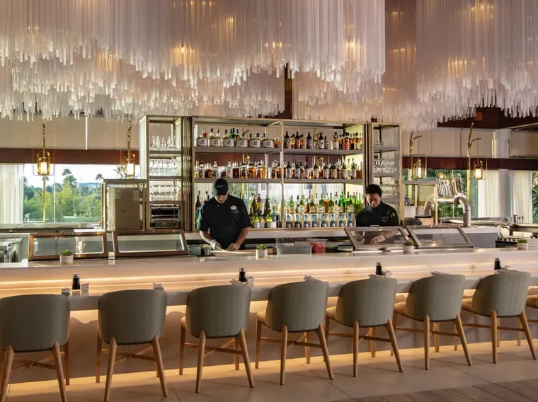 The bar at Orchid Court, Royal Pacific's sushi restaurant